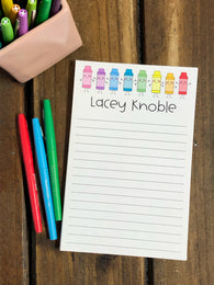 Stick Crayons Personalized Notepad