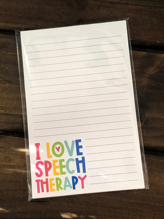 I Love Speech Therapy Notepad