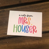 Girly Rainbow Name Personalized Note Cards