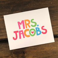 Bright Happy Personalized  Note Cards
