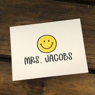 Smiley Face Personalized  Note Cards