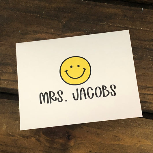 Smiley Face Personalized Note Cards – DoodleBugsPaper