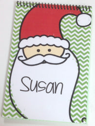 Doodle Santa Personalized Top Spiral Notebook