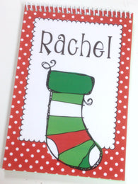 Christmas Stocking Personalized Top Spiral Notebook