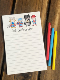 Superhero Sketched Personalized Notepad