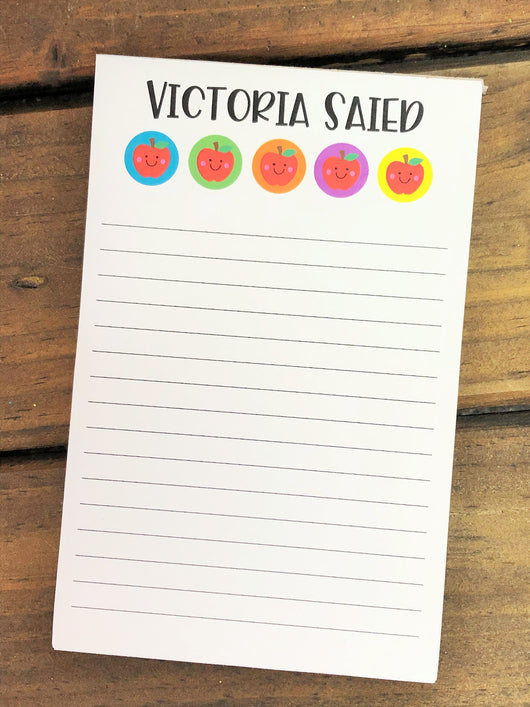 Happy Apples Personalized Notepad