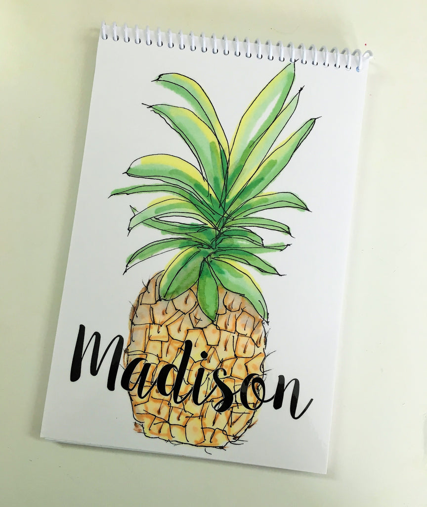 Pineapple Note Pineapple Personalized Top Spiral Steno Notebook – DoodleBugsPaper