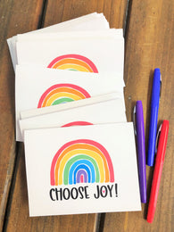 Rainbow Choose Joy Note Cards
