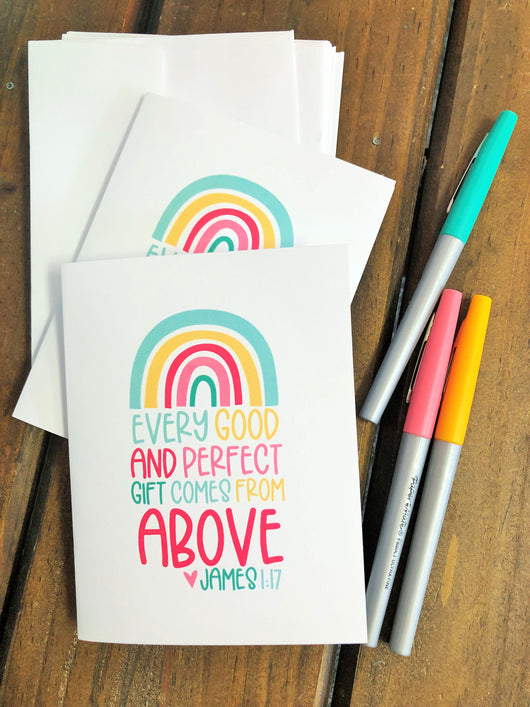 Every Good and Perfect Gift Rainbow Note Cards