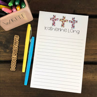 Funky Three Crosses Personalized Notepad
