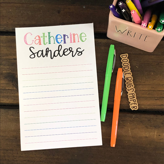 Sketch Rainbow Name Personalized Notepad