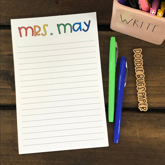 Funky Rainbow Name Personalized Notepad
