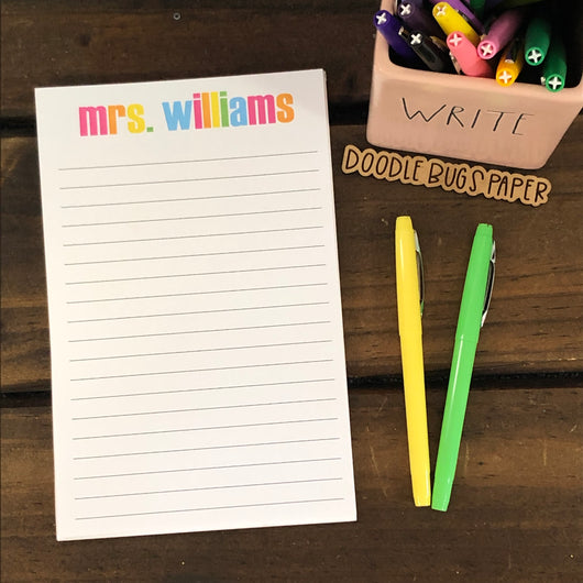Bright Block Name Personalized Notepad