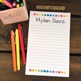 Rainbow Dots Personalized Notepad