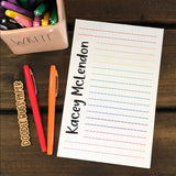 Vertical Name with Rainbow Lines Personalized Notepad
