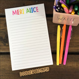 Chunky Rainbow Name Personalized Notepad