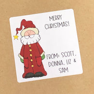 Standing Tall Santa Christmas Stickers
