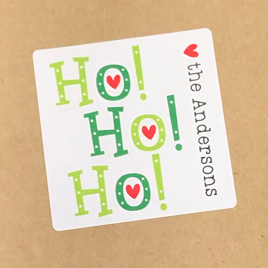 Ho Ho Ho with Hearts Christmas Stickers