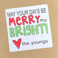 Merry and Bright Christmas Stickers