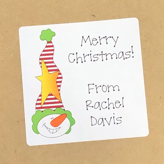 Tall Hat Snowman Christmas Stickers