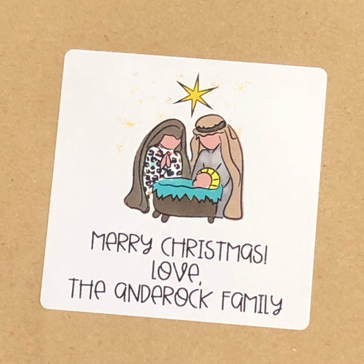 Manger Christmas Stickers