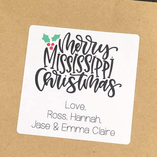 Merry Mississippi Christmas Stickers