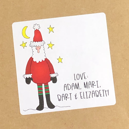 Santa in the Stars Christmas Stickers