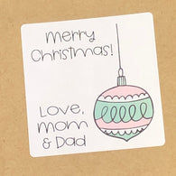 Frilly Ornament Christmas Stickers