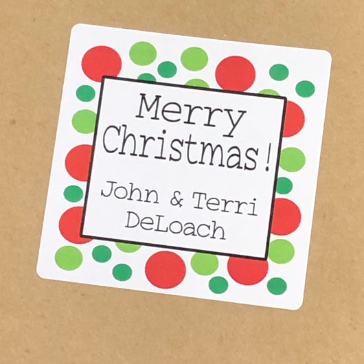 Polka Dots Christmas Stickers