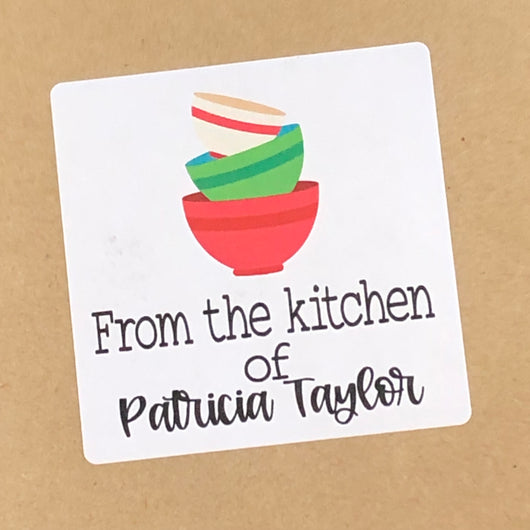 Kitchen Mixing Bowls Christmas Stickers