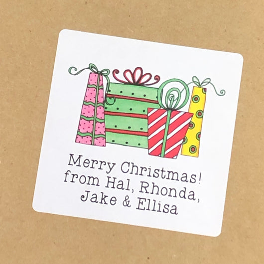 Funky Presents Christmas Stickers