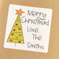 Polka Dot Christmas Tree Christmas Stickers