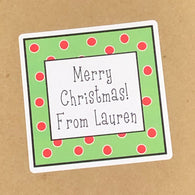 Polka Dot Border Christmas Stickers