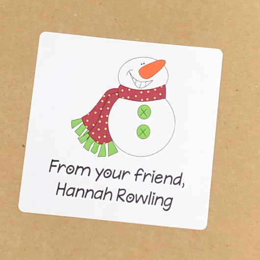 Jolly Snowman with Scarf Christmas Stickers