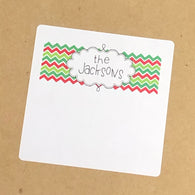 Zig Zag Lines Christmas Stickers
