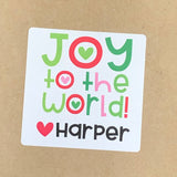 Joy to the World with Hearts Christmas Stickers