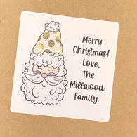 Santa with Gold Hat Christmas Stickers