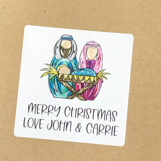 Mary & Joseph Christmas Stickers