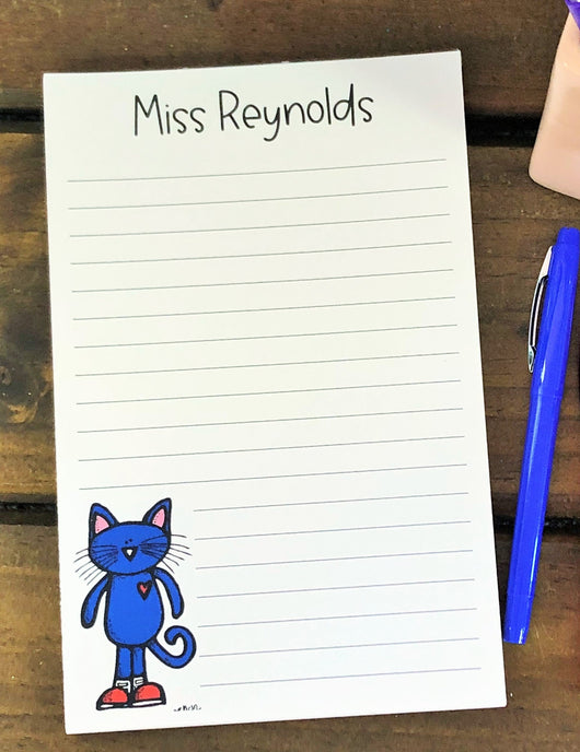 Blue Cat Personalized Notepad