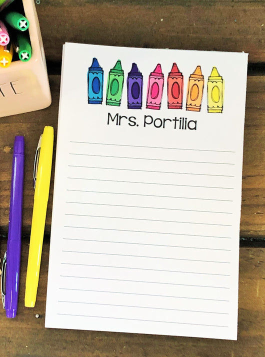 Crayons Personalized Notepad