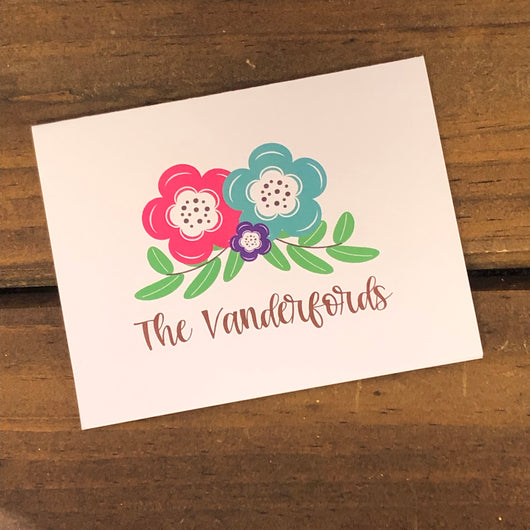 Modern Floral Personalized Note Cards