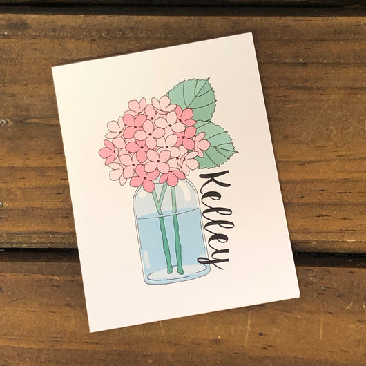 Hydrangeas Personalized Note Cards