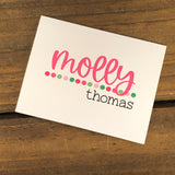 Preppy Dots Personalized Note Cards