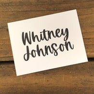 Simple Black Hand Lettered Personalized Note Cards