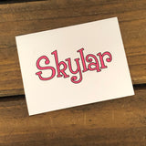 Funky Name Personalized Note Cards