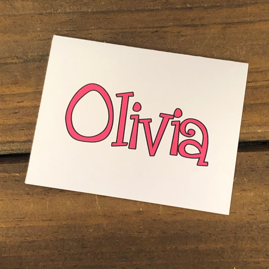 Funky Name Personalized Note Cards
