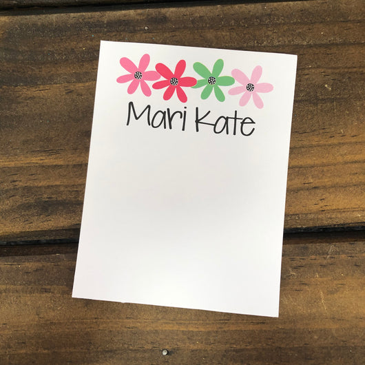 Four Daisy Personalized Flat Note Cards