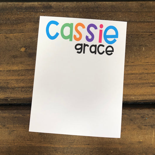 Colorful Name Personalized Flat Note Cards