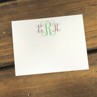 Fancy Monogram Personalized Flat Note Cards