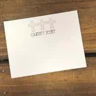 Polka Dot Cross Personalized Flat Note Cards